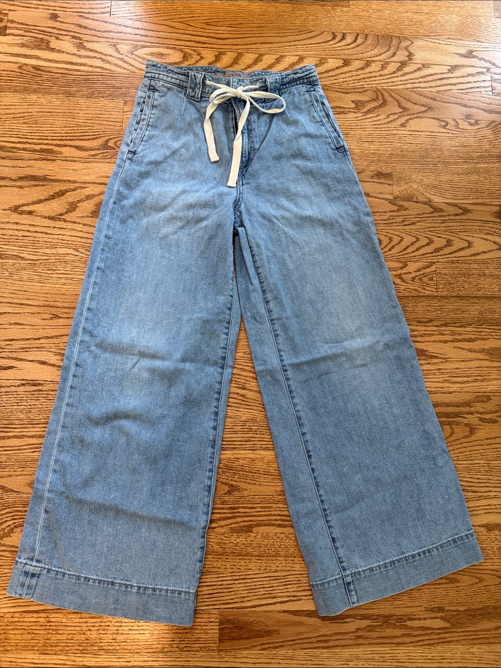 Joe's Jeans Light Blue Wide-Leg Drawstring Jeans